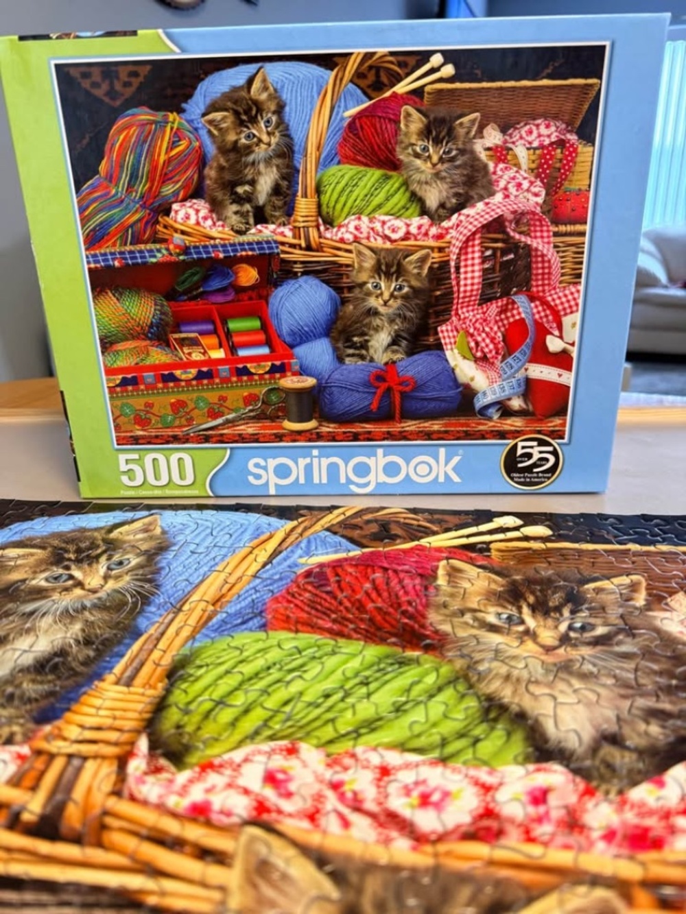 Springbok 500 piece kitten & yarn puzzle - Picture 2 of 2